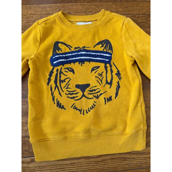 Old Navy Boys' Yellow Sports Tiger Sweatshirt Size 4 - Picture 2 of 5